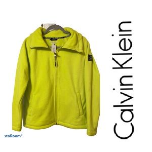 Bright neon yellow Calvin Klein fleece M